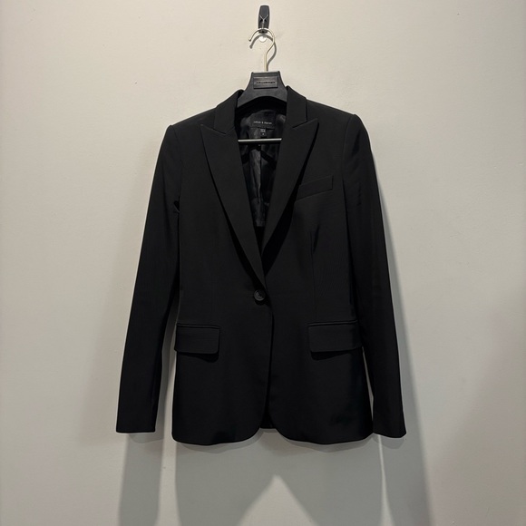 Judith & Charles Gaia Techno Blazer Fitted Single Breasted Black Size 0 - Picture 12 of 16